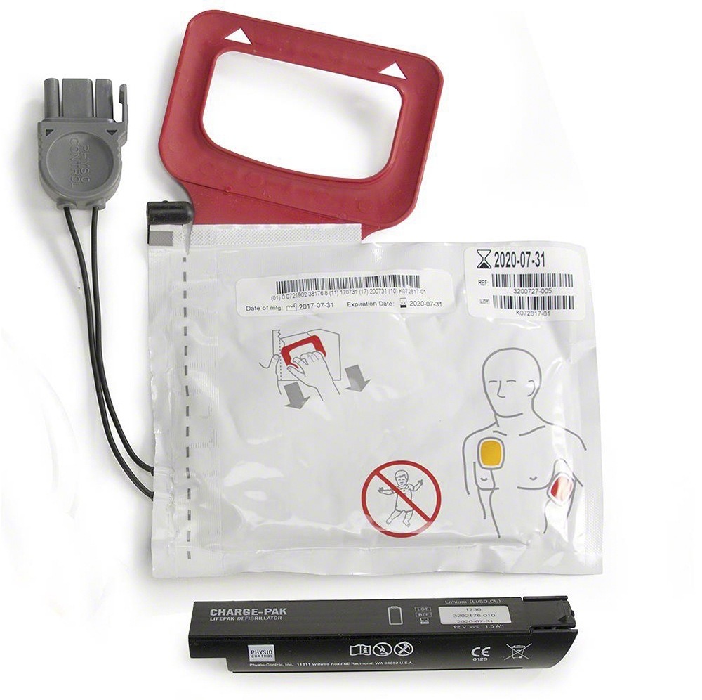 Batteri + elektrodset till Physio-Control LIFEPAK CR Plus